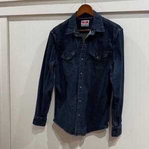 Wrangler Men's Dark Blue Dress Shirt